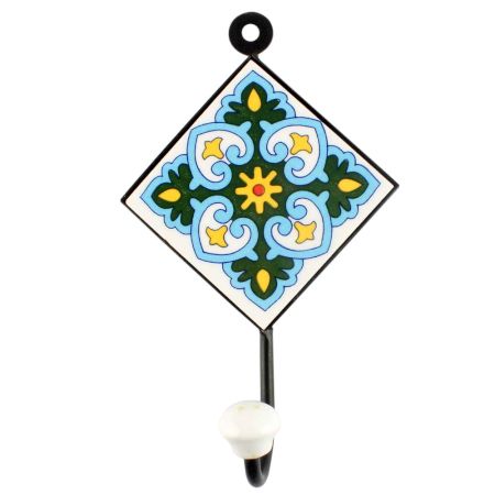 Turquoise Ceramic Tile Hook Online
